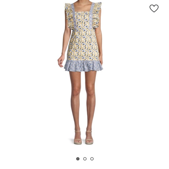 70/21 Dresses & Skirts - NWOT 70/21 Yellow and Blue Floral Ruffle-Sleeve Mini Dress Size Large